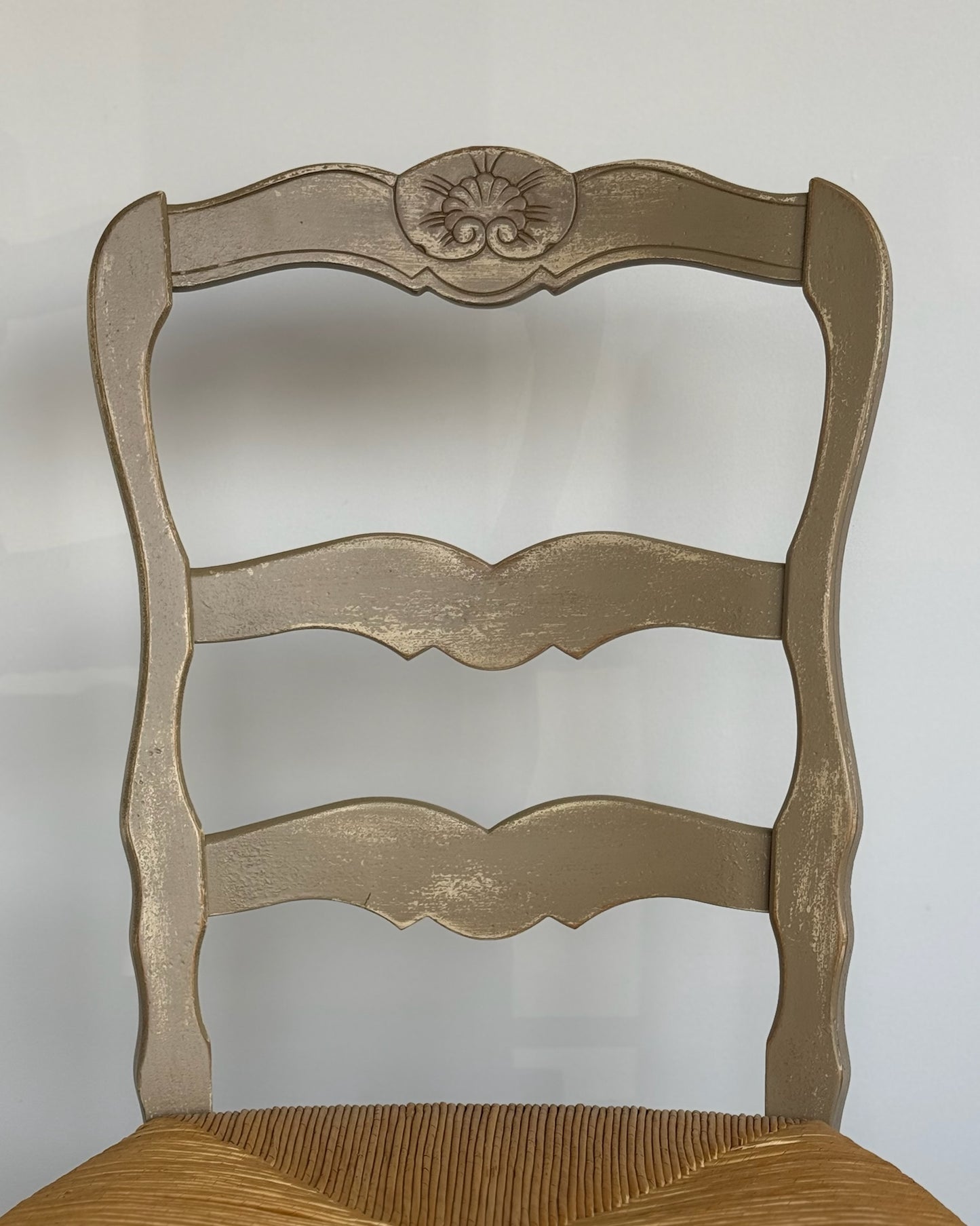 Vintage French Provincial Style Ladder Back Dining Chair