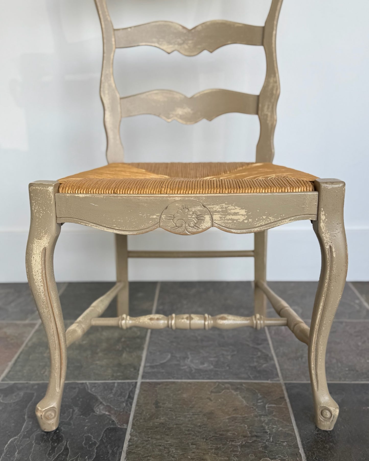 Vintage French Provincial Style Ladder Back Dining Chair