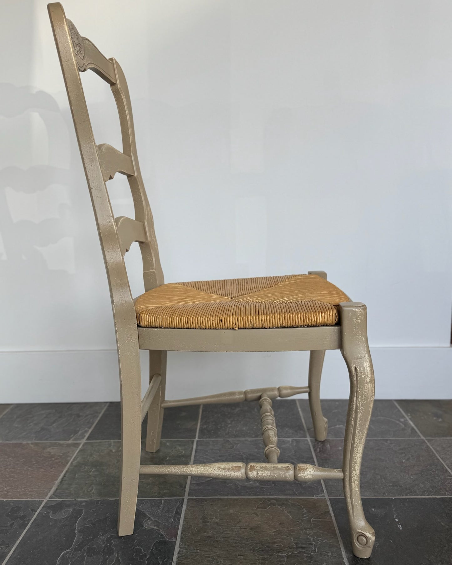 Vintage French Provincial Style Ladder Back Dining Chair