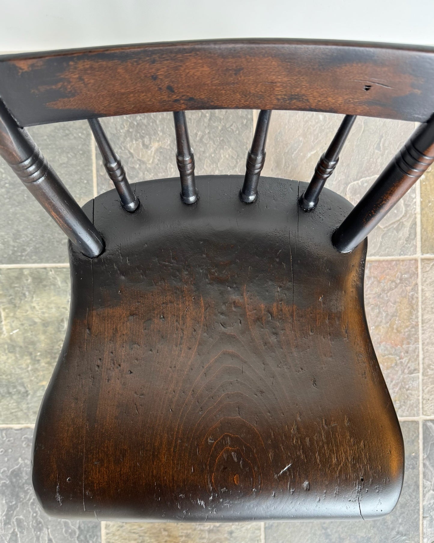 Primitive Chairs - Half Spindle Back - 19th Century