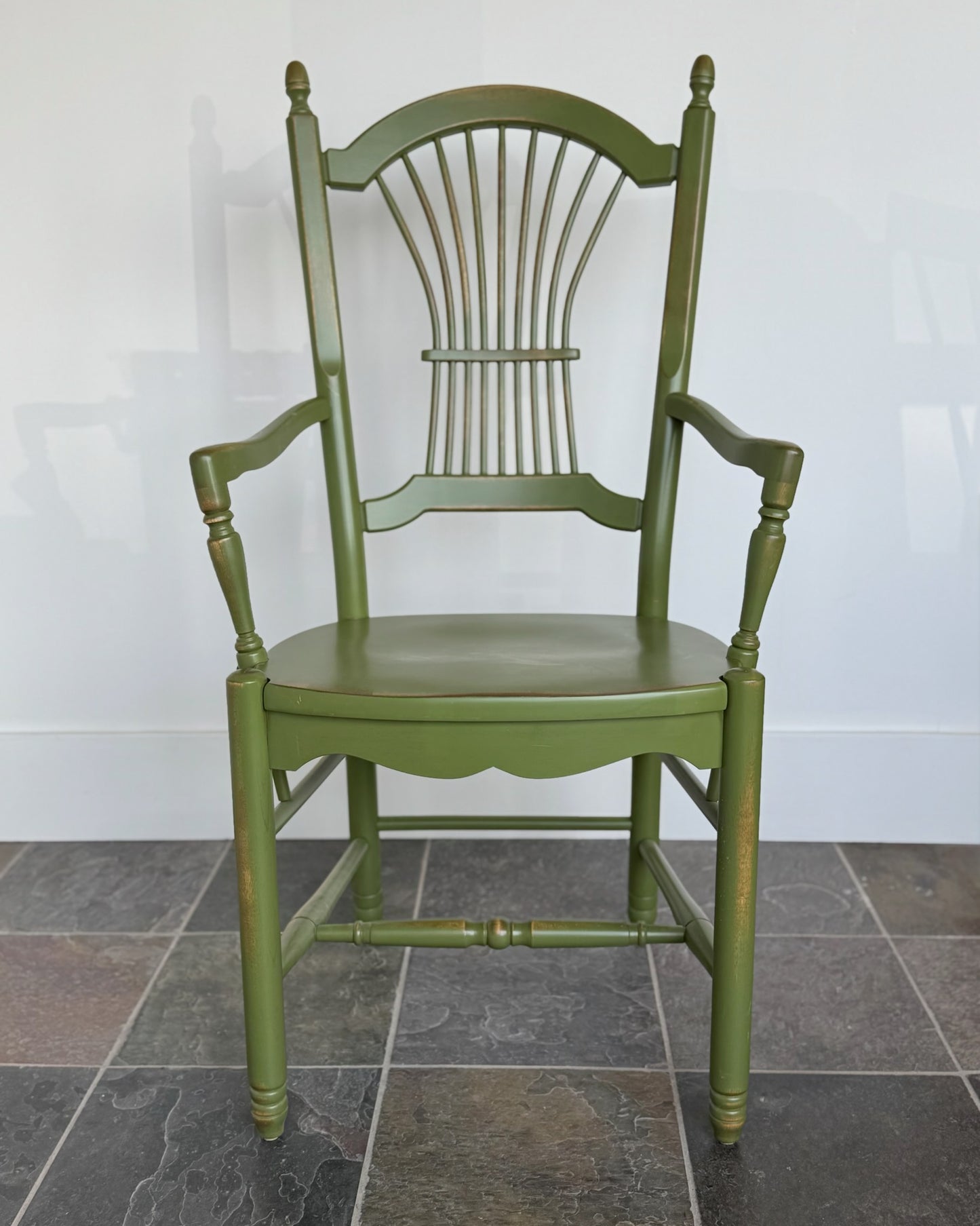Vintage Wheat Sheaf Back Armchair
